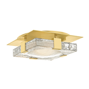 Bourne Semi-Flush 10.5" in aged brass — a Hudson Valley wall sconce for bathrooms, hallways, and living rooms at Laurie Yapp Home.
