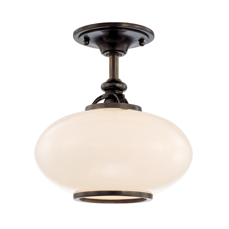 Canton Semi Flush 12" in bronze — a Hudson Valley semi flush for hallways, bedrooms, and entryways at Laurie Yapp Home.