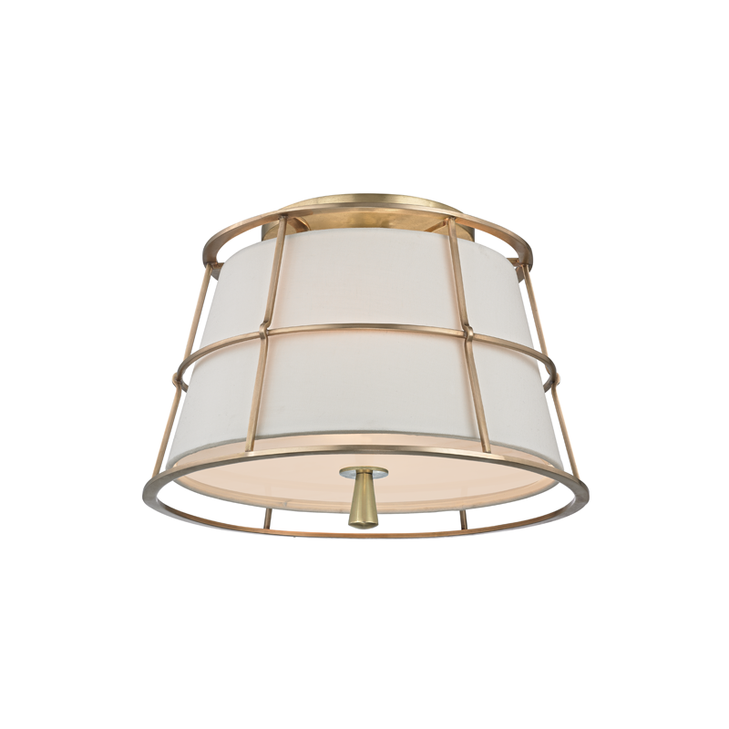 Savona Semi Flush in aged brass — a Hudson Valley semi flush for hallways, bedrooms, and entryways at Laurie Yapp Home.