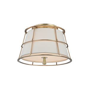 Savona Semi Flush in aged brass — a Hudson Valley semi flush for hallways, bedrooms, and entryways at Laurie Yapp Home.