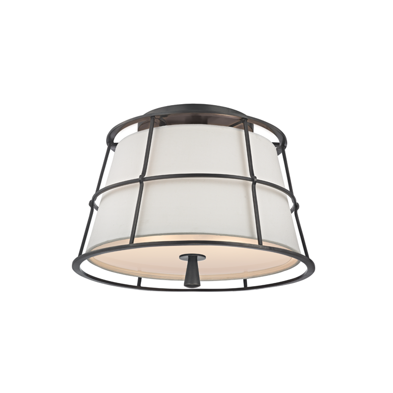 Savona Semi Flush in bronze shown from a second angle to highlight the shade profile and mounting canopy.