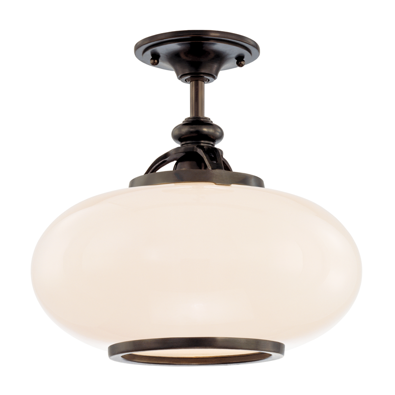 Canton Semi Flush 15" in bronze — a Hudson Valley semi flush for hallways, bedrooms, and entryways at Laurie Yapp Home.