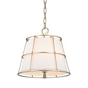 Savona Pendant 15.5" in aged brass — a Hudson Valley pendant for kitchens, entries, and dining rooms at Laurie Yapp Home.