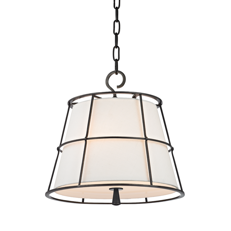 Savona Pendant 15.5" in bronze shown from a second angle to highlight the shade shape and metal detail.