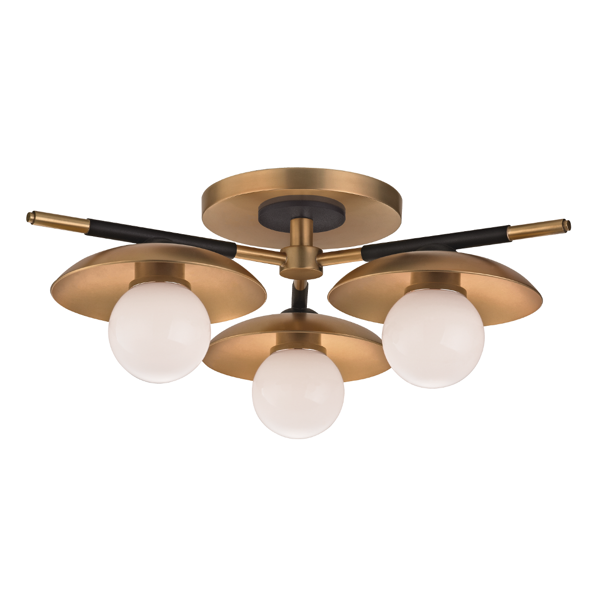 Julien Semi Flush in aged brass — a Hudson Valley semi flush for hallways, bedrooms, and entryways at Laurie Yapp Home.