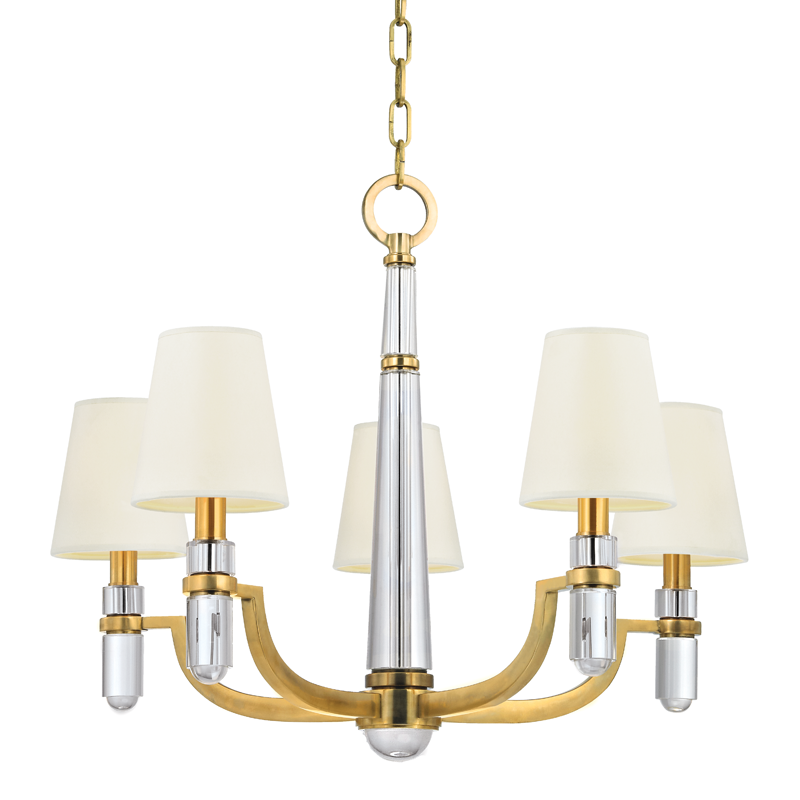 Dayton Chandelier in aged brass — a Hudson Valley chandelier for dining rooms, entries, and living rooms at Laurie Yapp Home.