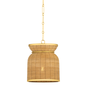 Parkchester Pendant 13" in aged brass — a Hudson Valley pendant for kitchens, entries, and dining rooms at Laurie Yapp Home.