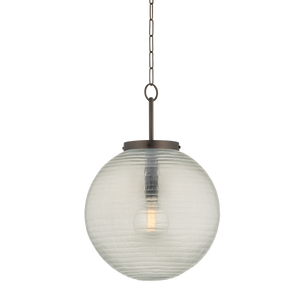 Falls Mills Pendant 20" in dark bronze shown from a second angle to highlight the shade shape and metal detail.