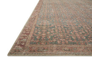 Aubrey Blue / Terracotta shown from a different angle to reveal its pattern.