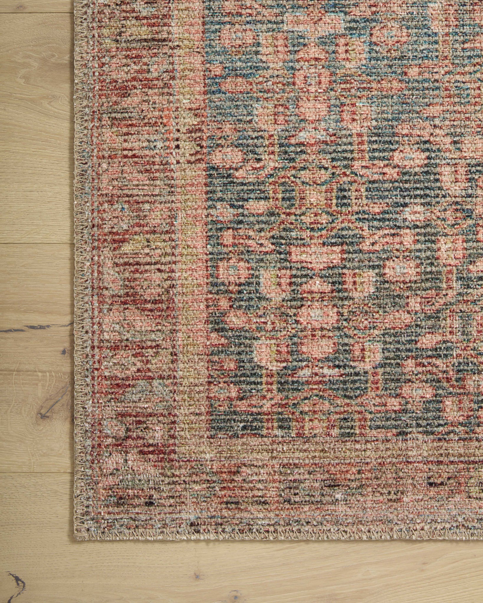 Aubrey Blue / Terracotta shown from a different angle to reveal its pattern.
