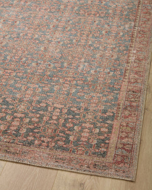 Aubrey Blue / Terracotta shown from a different angle to reveal its pattern.