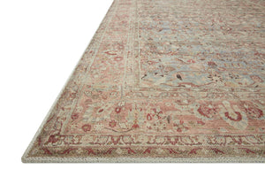 Side view of the Adrian Ocean / Clay rug.