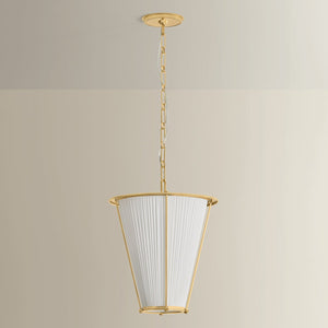 Ellsworth Lantern 15" in aged brass shown from the front to reveal the frame and glass panel detail.