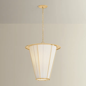 Close-up of the Ellsworth Lantern 22" in aged brass showing the frame and glass panel detail.