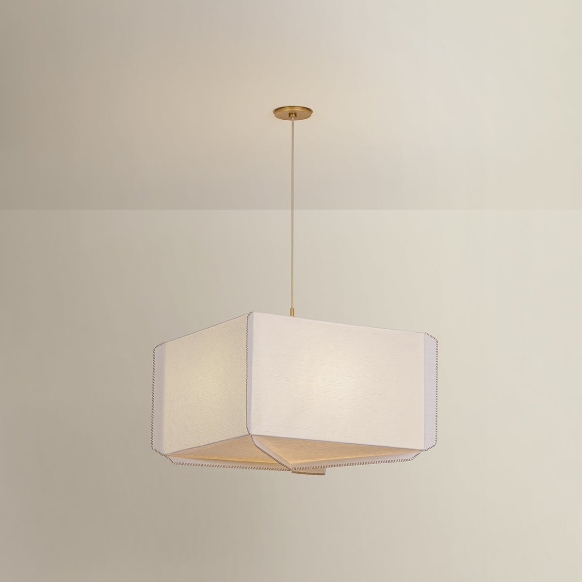 Louise Pendant 25" shown from a second angle to highlight the shade shape and metal detail.