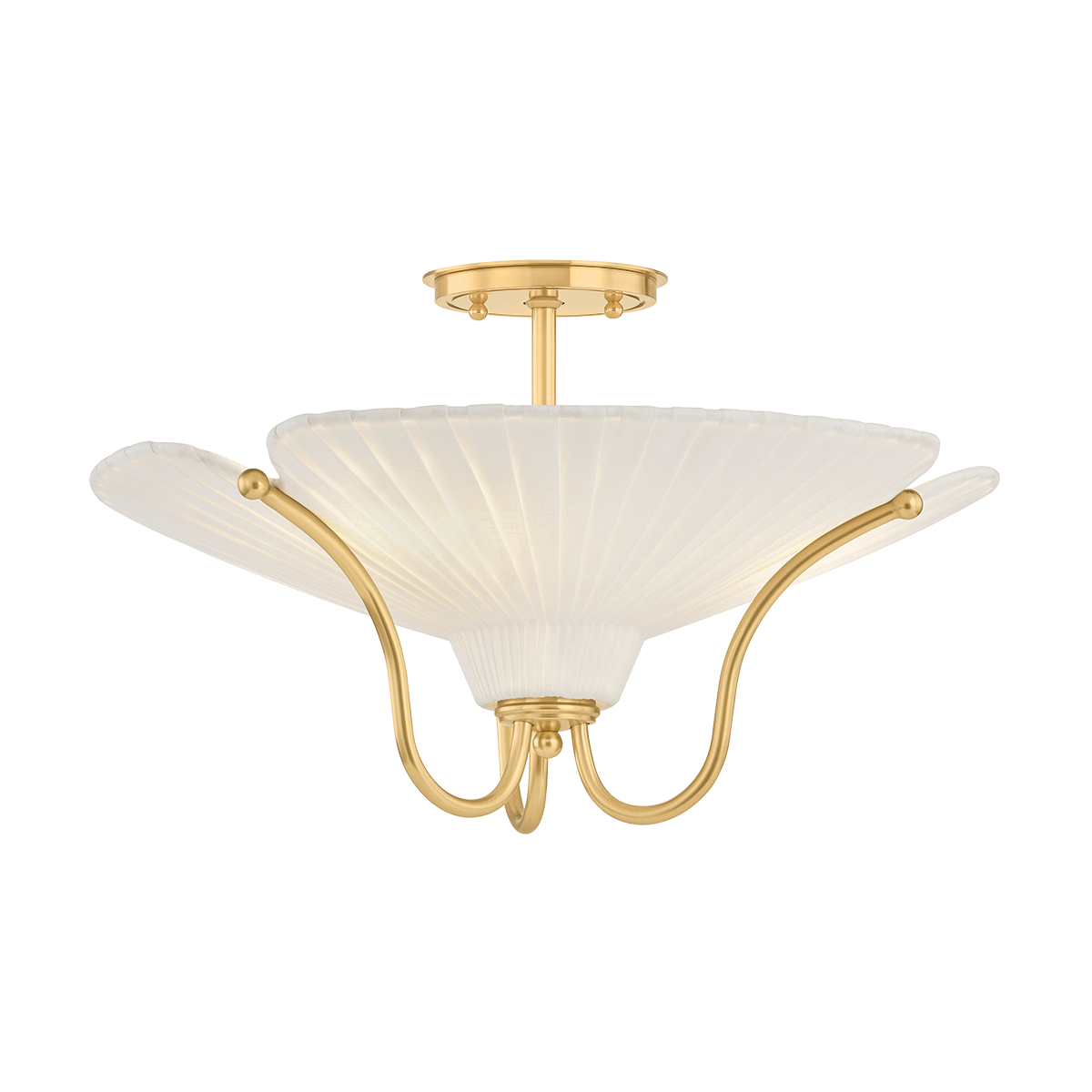 Gerhard Semi Flush in aged brass — a Hudson Valley semi flush for hallways, bedrooms, and entryways at Laurie Yapp Home.