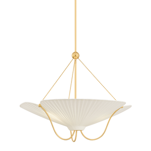 Gerhard Pendant in aged brass — a Hudson Valley pendant for kitchens, entries, and dining rooms at Laurie Yapp Home.