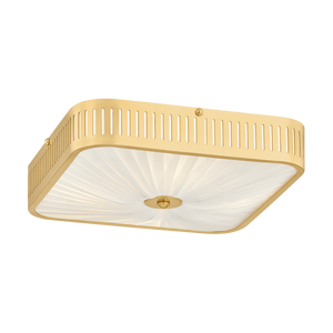 Henri Semi Flush 14.5" in aged brass — a Hudson Valley semi flush for hallways, bedrooms, and entryways at Laurie Yapp Home.
