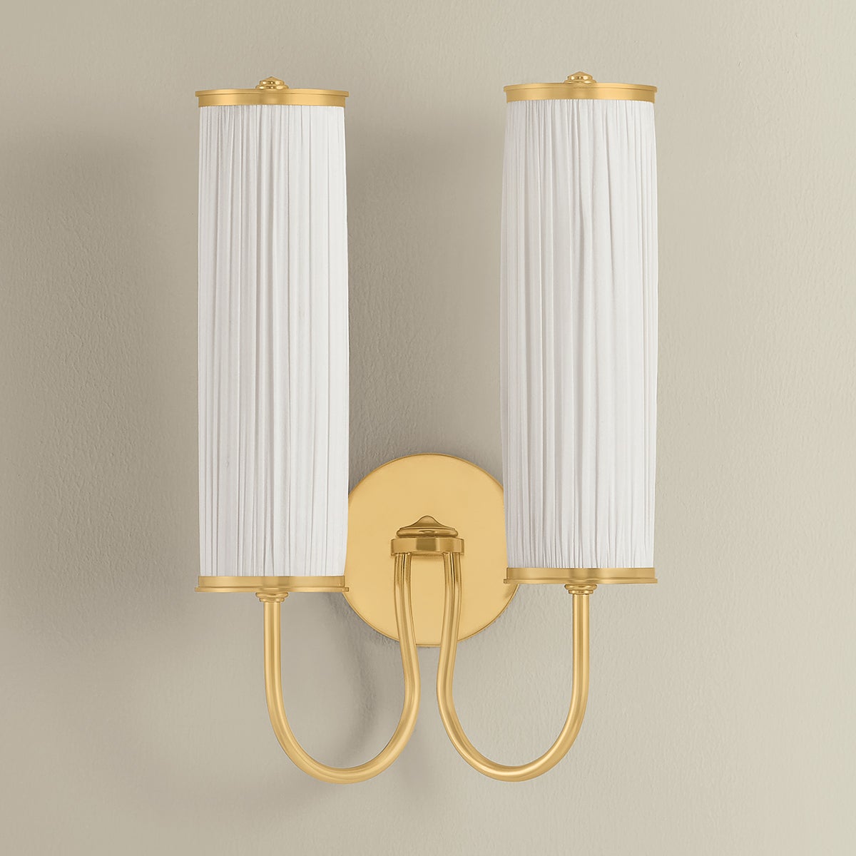 Elaine Wall Sconce in aged brass — a Hudson Valley wall sconce for bathrooms, hallways, and living rooms at Laurie Yapp Home.