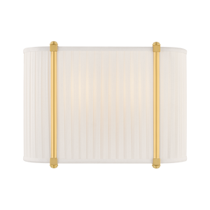 Cornell Wall Sconce 12" in aged brass — a Hudson Valley wall sconce for bathrooms, hallways, and living rooms at Laurie Yapp Home.