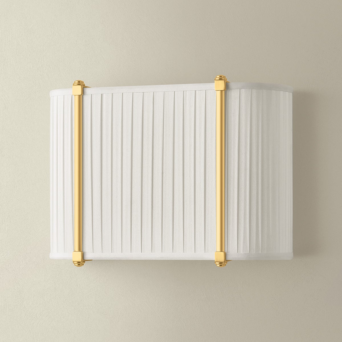 Cornell Wall Sconce 12" in aged brass — a Hudson Valley wall sconce for bathrooms, hallways, and living rooms at Laurie Yapp Home.