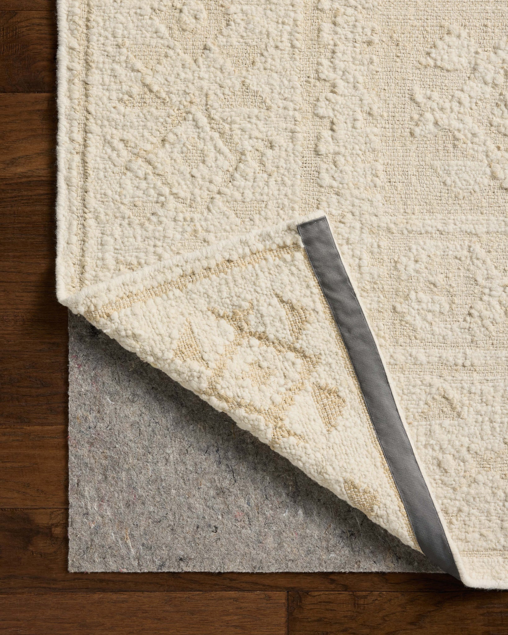 Alara Ivory / Natural (Pattern 1) shown from a different angle to reveal its pattern.