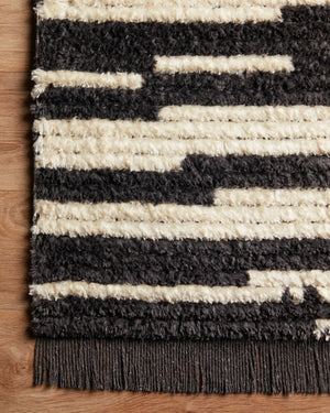 Alice Cream / Charcoal by Chris Loves Julia x Loloi (Pattern 3) styled in a living room at Laurie Yapp Home.