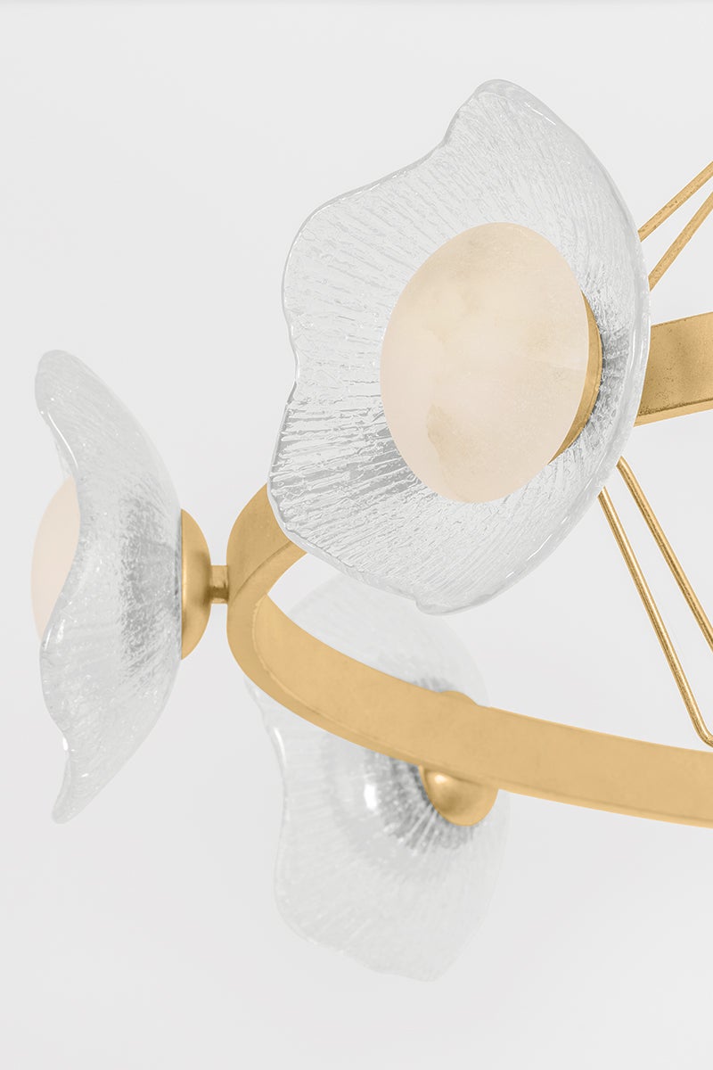 Close-up of the Almandine Chandelier 60.75" x 26" showing the frame, arms, and shade detail.
