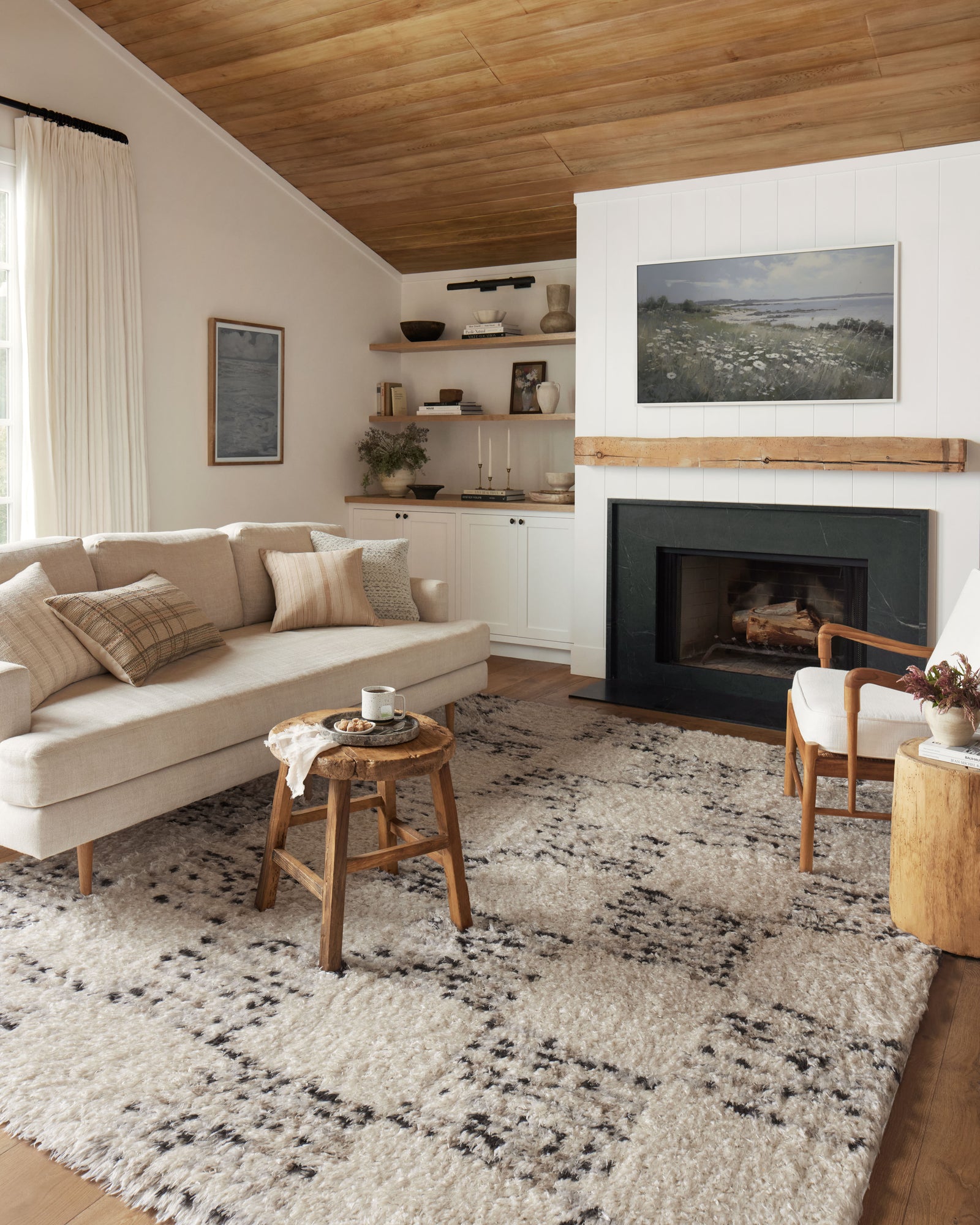 Amira Ivory / Granite — a Loloi rug at Laurie Yapp Home.