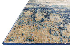 Side view of the Anastasia Blue / Ivory rug.