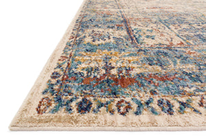 Side view of the Anastasia Sand / Lt. Blue rug.