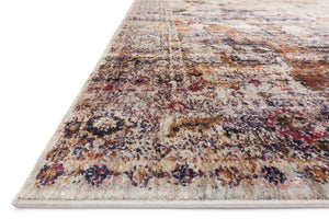 Side view of the Anastasia Slate / Multi rug.
