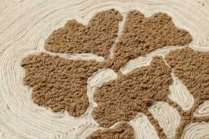 Clover & Clay Brown Rug Art shown from a different angle to reveal its pattern.