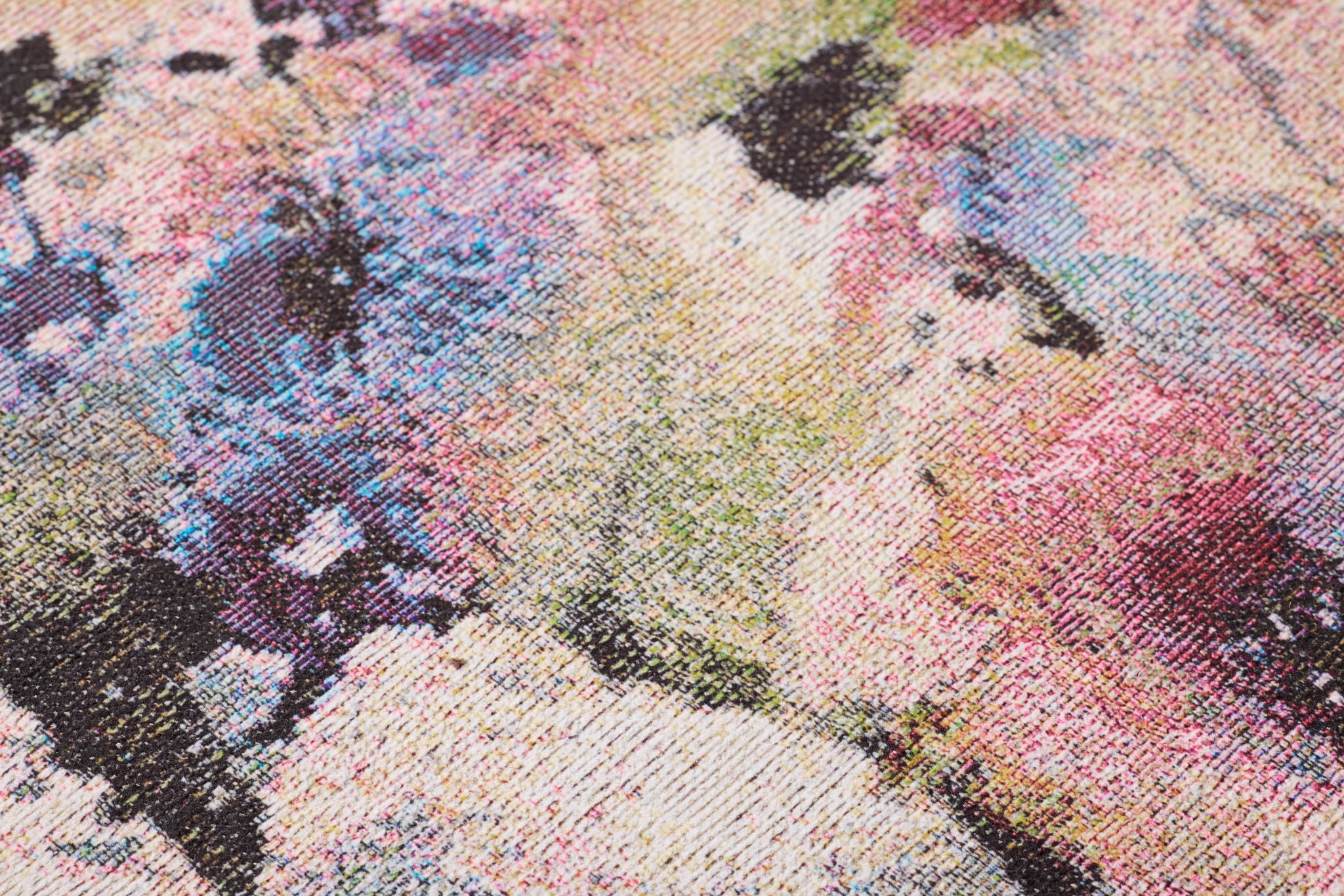 Hana Natural Rug Art shown from a different angle to reveal its pattern.
