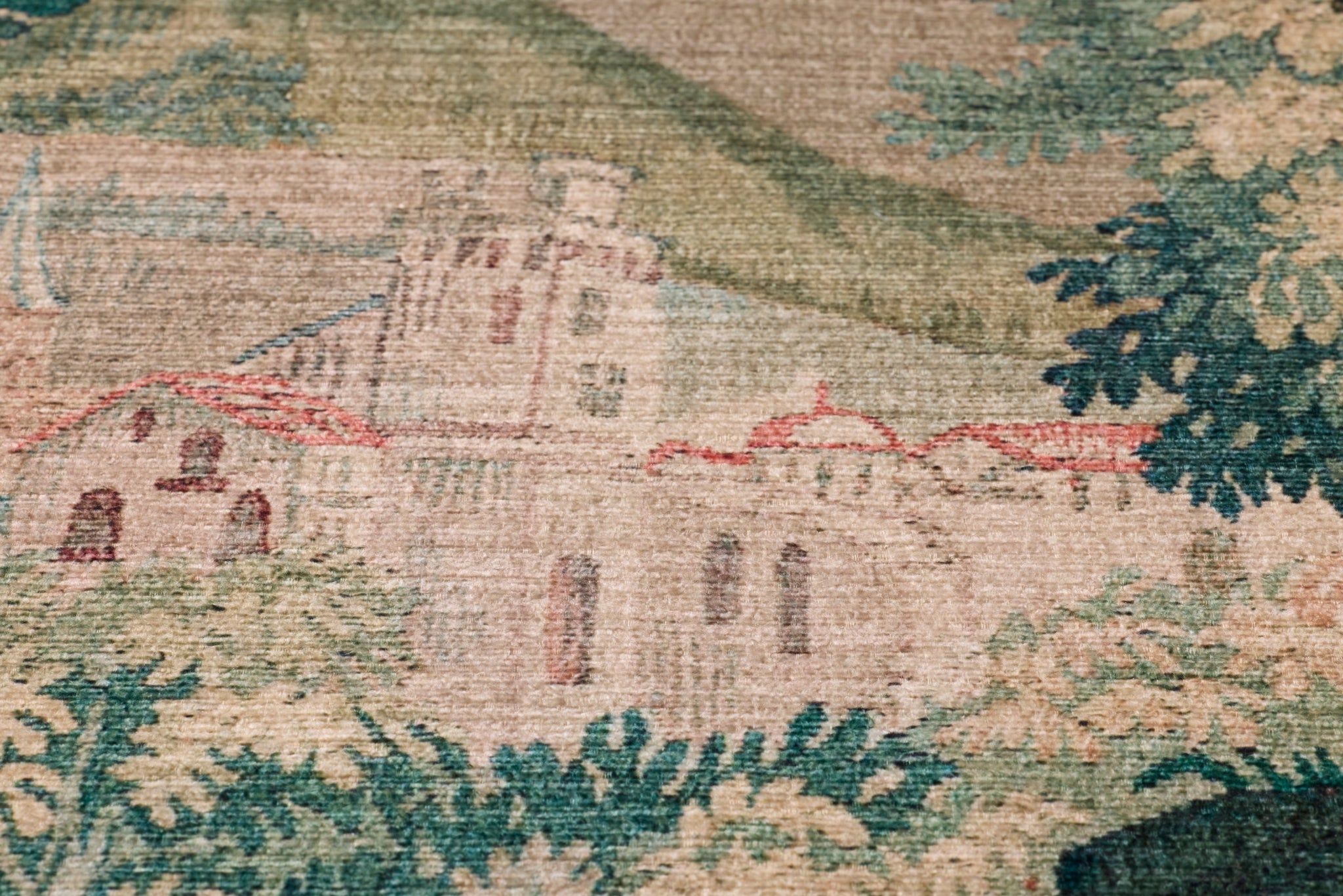 Hidden Hamlet Multi / Green shown from a different angle to reveal its pattern.
