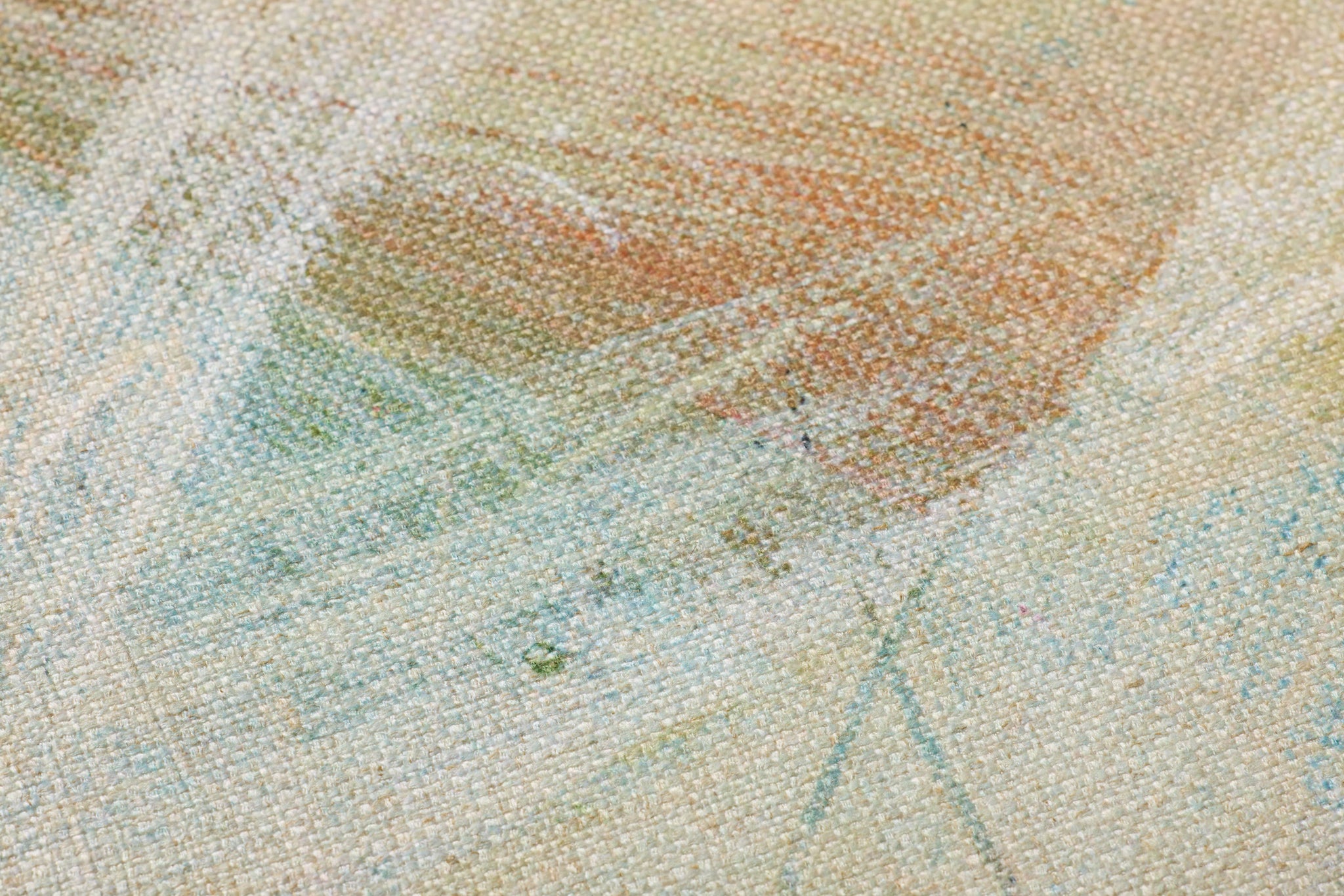 Subtle Currents Natural Rug Art shown from a different angle to reveal its pattern.