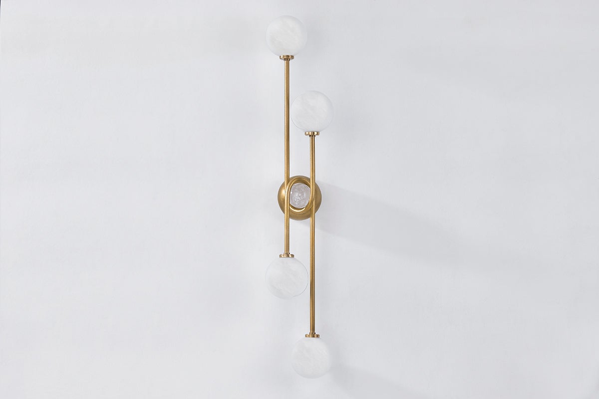 Astro Wall Sconce — a Corbett wall sconce for bathrooms, hallways, and living rooms at Laurie Yapp Home.