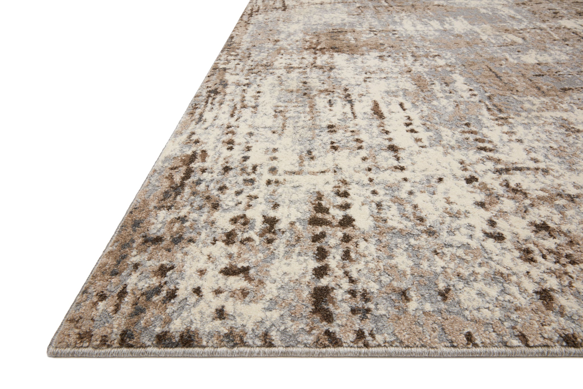 Side view of the Austen Natural / Mocha (Pattern 1) rug.