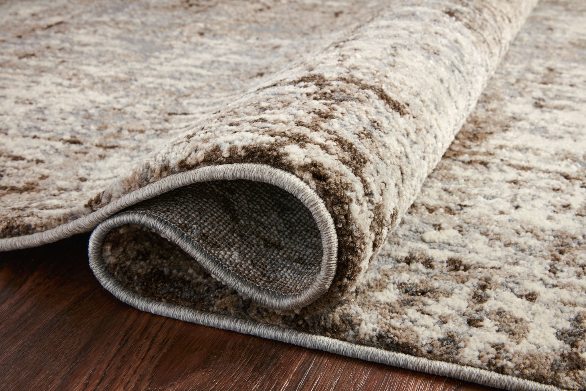 Austen Natural / Mocha (Pattern 1) styled in a living room at Laurie Yapp Home.
