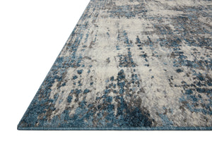 Side view of the Austen Natural / Ocean rug.