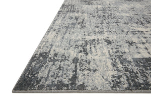 Side view of the Austen Pebble / Charcoal (Pattern 1) rug.