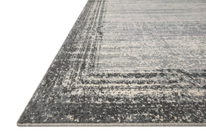 Side view of the Austen Pebble / Charcoal (Pattern 2) rug.