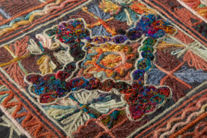 Ravi Green / Multi Rug Art shown from a different angle to reveal its pattern.