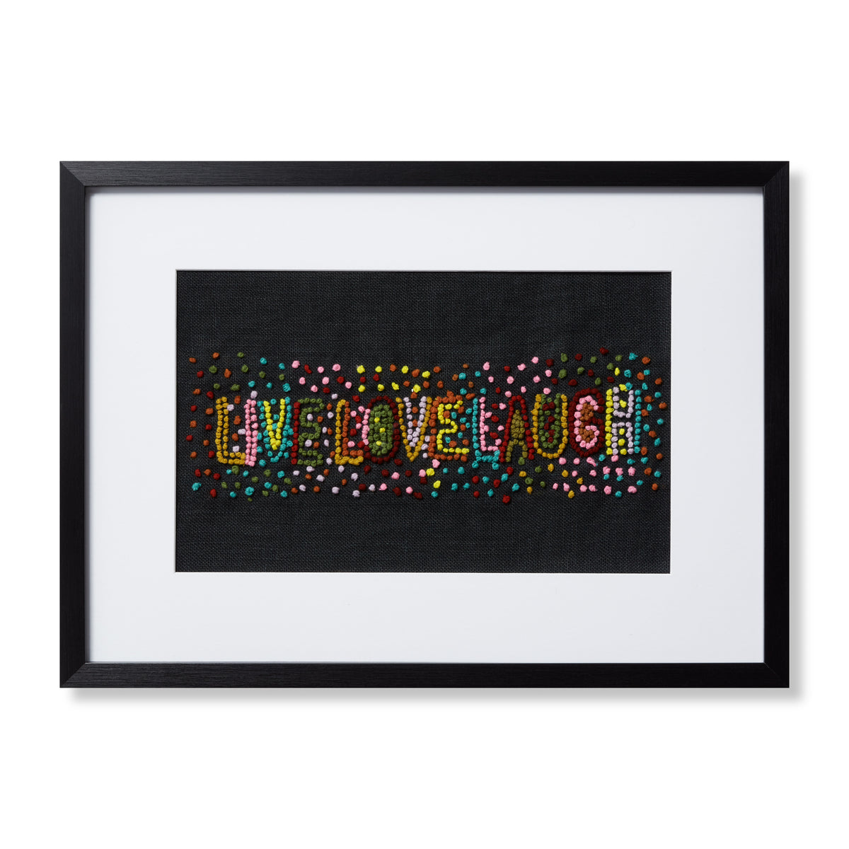 Live, Love, Laugh Black / Multi — a Loloi artwork at Laurie Yapp Home.