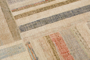 Parquet Multi / Beige Rug Art shown from a different angle to reveal its pattern.
