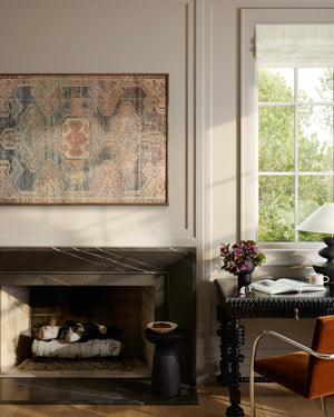 Saint Elizabeth Gold / Multi Rug Art shown from another angle.