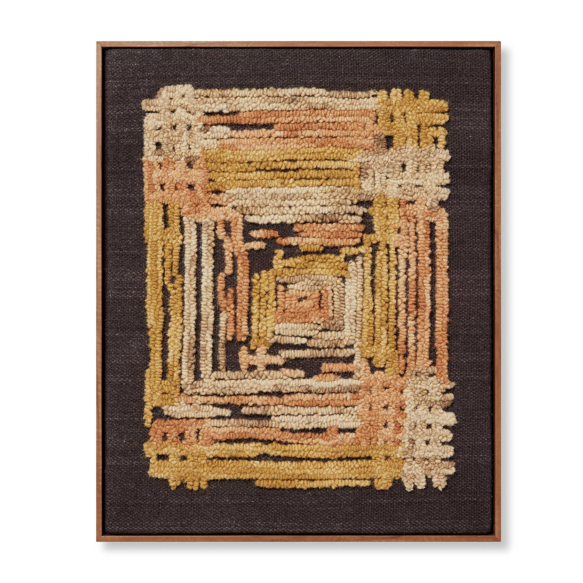Intersecting Gold / Orange Rug Art — a Loloi artwork at Laurie Yapp Home.