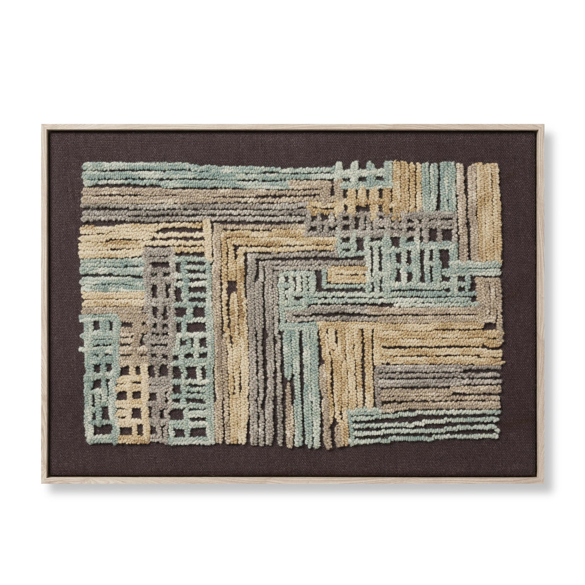 Bisect Blue / Gold Rug Art — a Loloi artwork at Laurie Yapp Home.