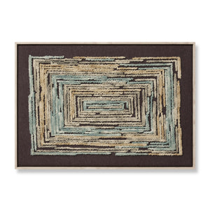 Midpoint Gold / Blue Rug Art — a Loloi artwork at Laurie Yapp Home.