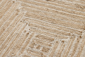 Style Quad Beige / Gold Rug Art shown from a different angle to reveal its pattern.
